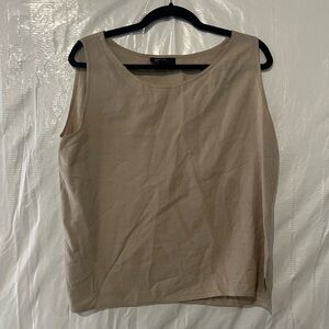 Eileen Fisher Tan Silk Tank Top Size M/L